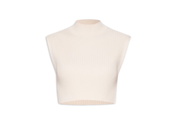 Blusa Feminina Tricot Gola Alta - Bege