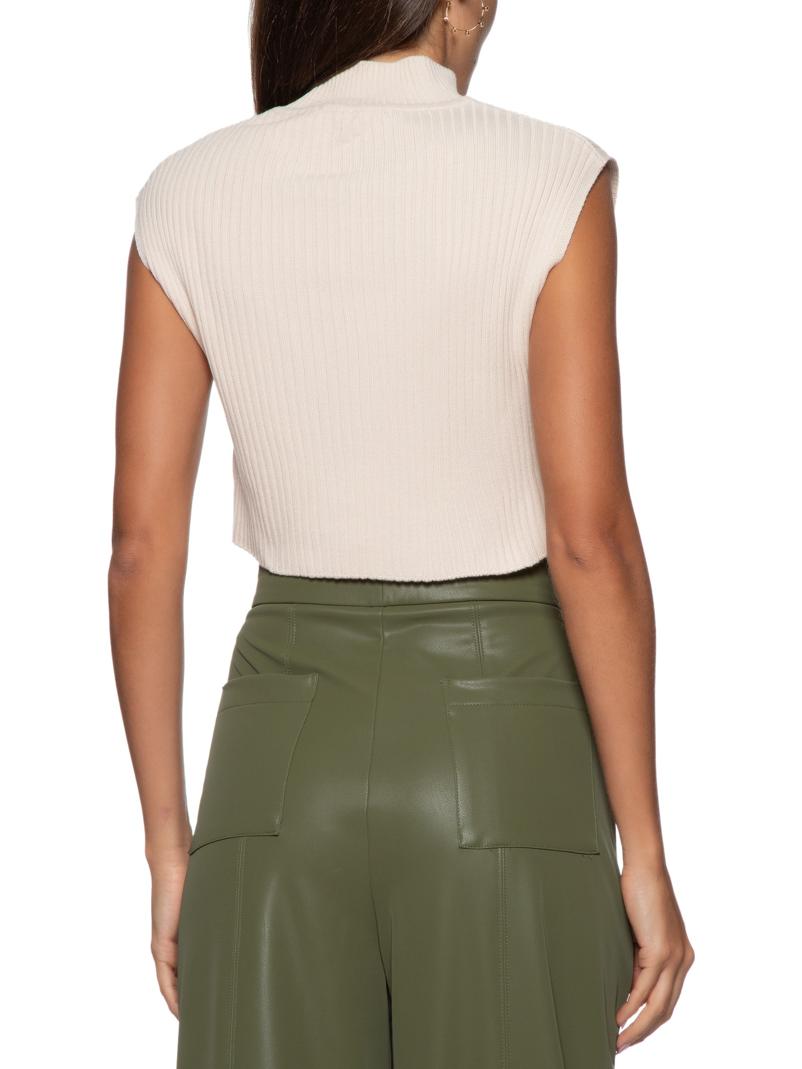 Blusa Feminina Tricot Gola Alta Bege Dress To