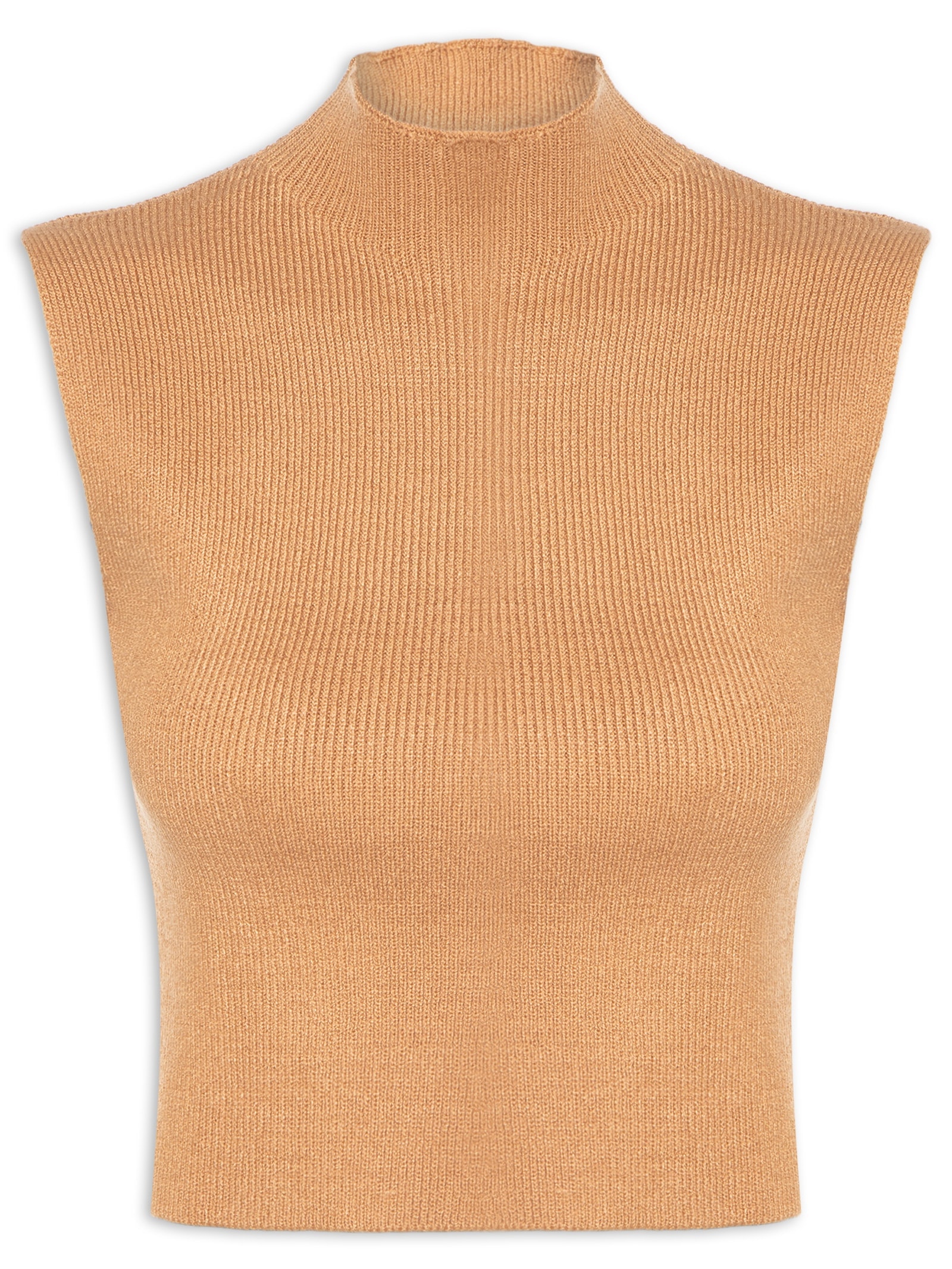 Blusa Feminina Tricot Gola Alta Bege Dress To