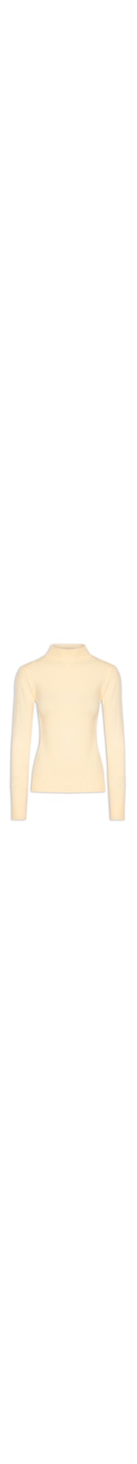 Blusa Feminina Tricot Gola Alta - Bege