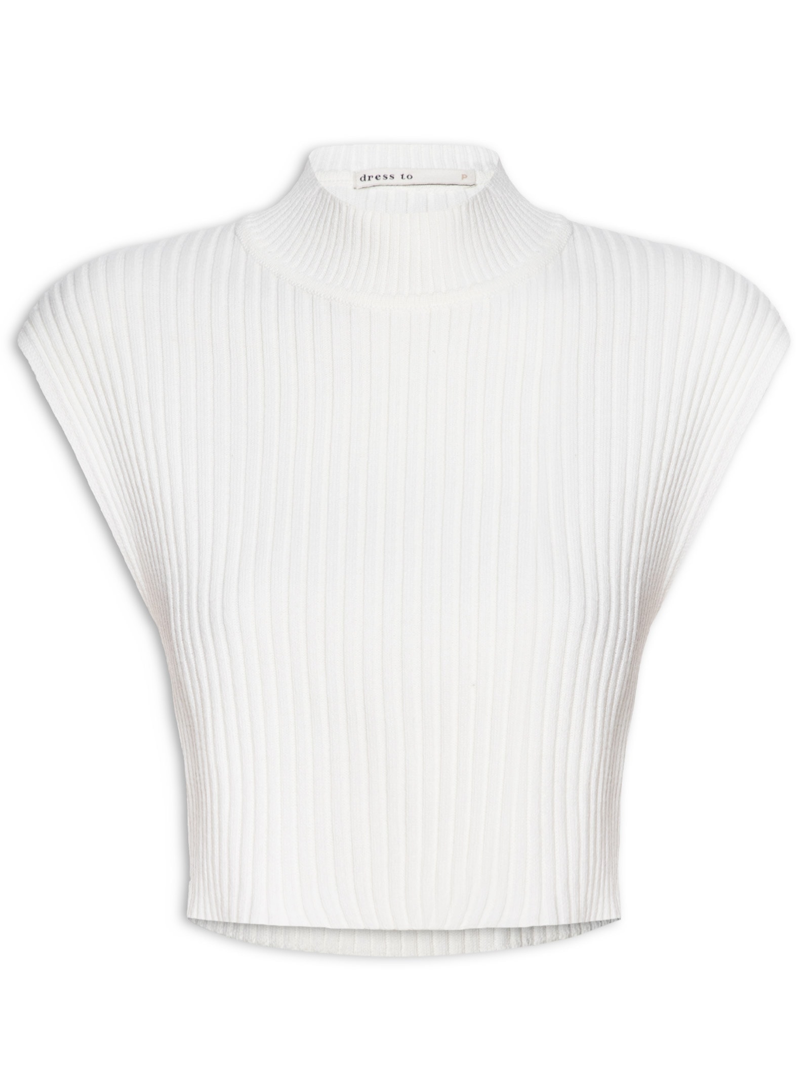 Blusa Feminina Tricot Gola Alta Branco Dress To