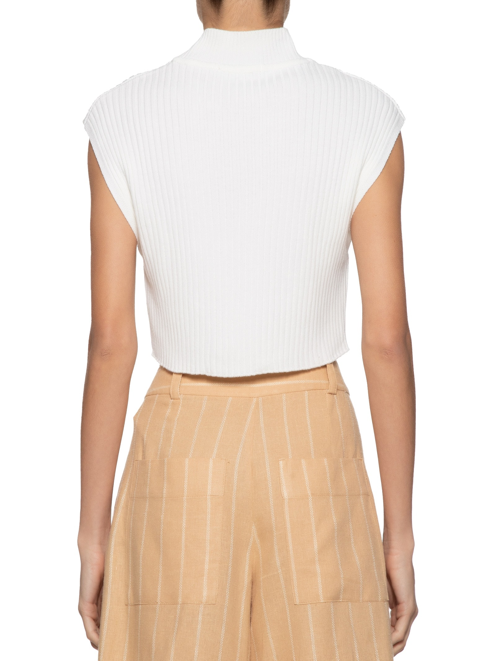 Blusa Feminina Tricot Gola Alta Branco Dress To