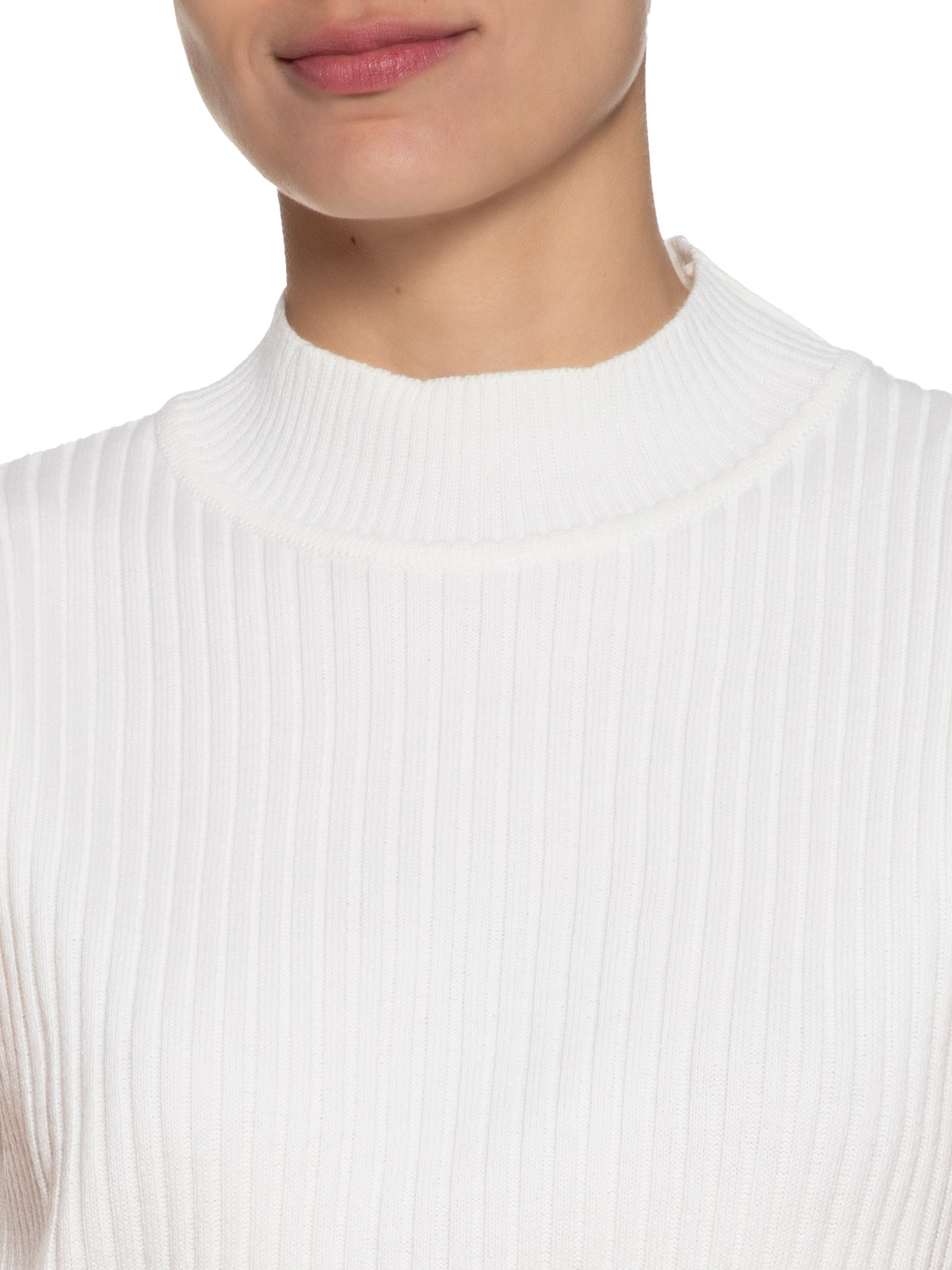 Blusa Feminina Tricot Gola Alta Branco Dress To