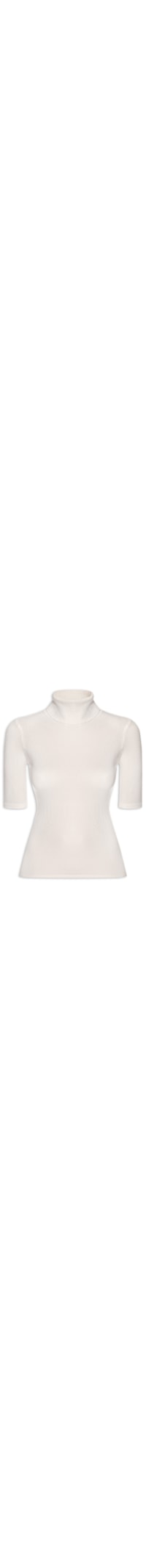 Blusa Feminina Tricot Gola Alta - Branco