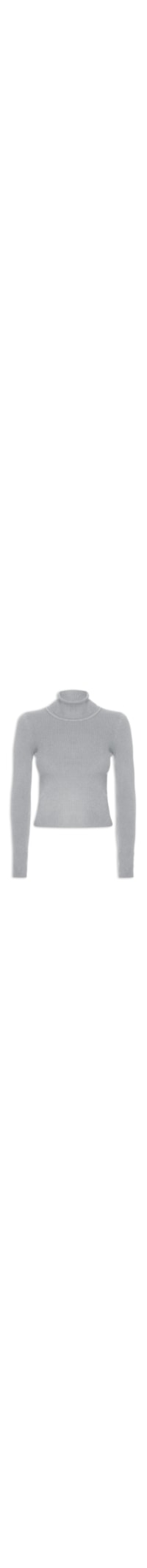 Blusa Feminina Tricot Gola Alta - Cinza