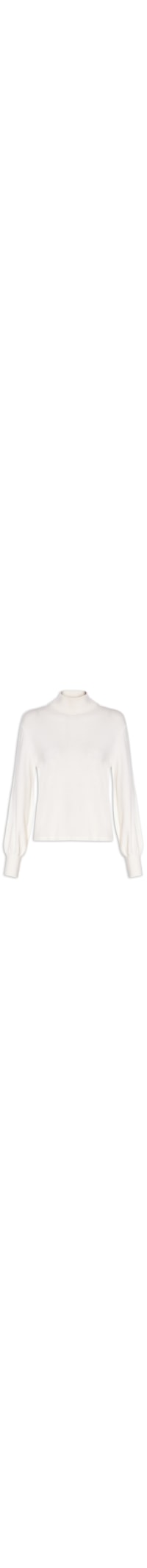 Blusa Feminina Tricot Gola Alta Essencial - Branco