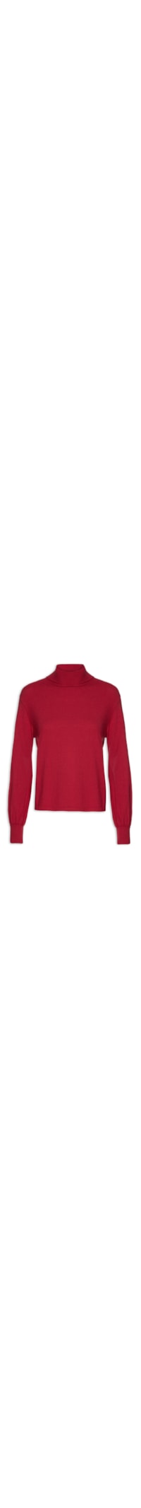 Blusa Feminina Tricot Gola Alta Essencial - Vermelho