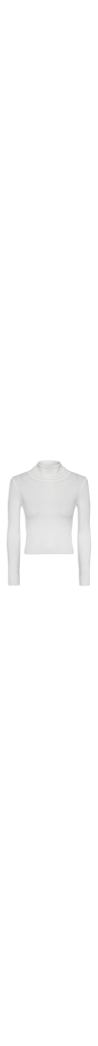 Blusa Feminina Tricot Gola Alta - Off White