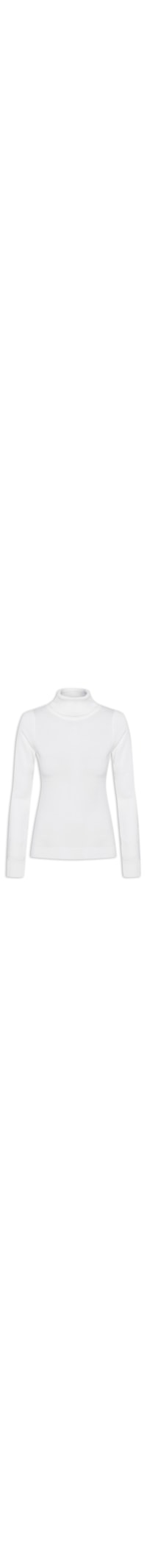 Blusa Feminina Tricot Gola Alta - Off White