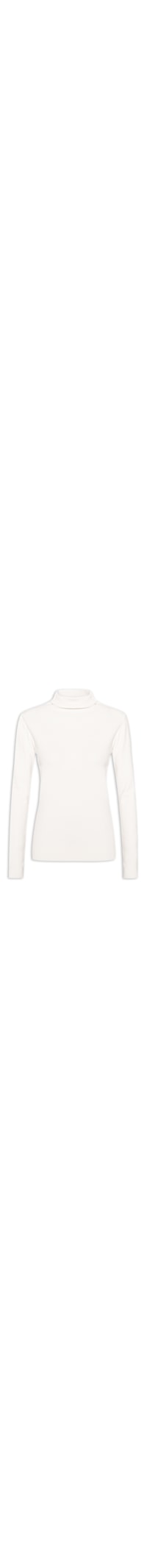 Blusa Feminina Tricot Gola Alta - Off White