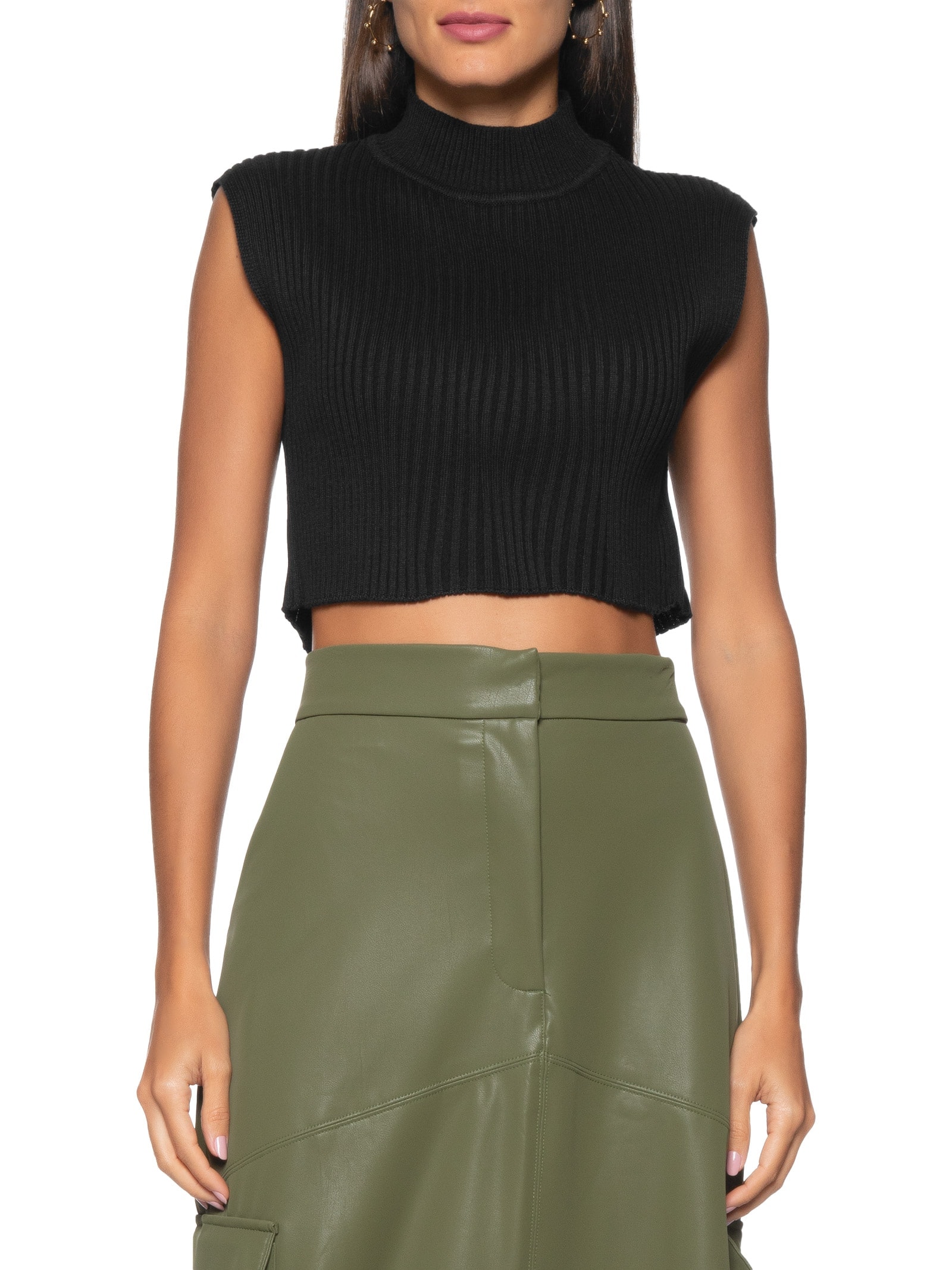 Blusa Feminina Tricot Gola Alta Preto Dress To