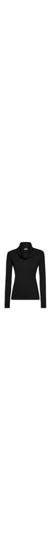 Blusa Feminina Tricot Gola Alta - Preto