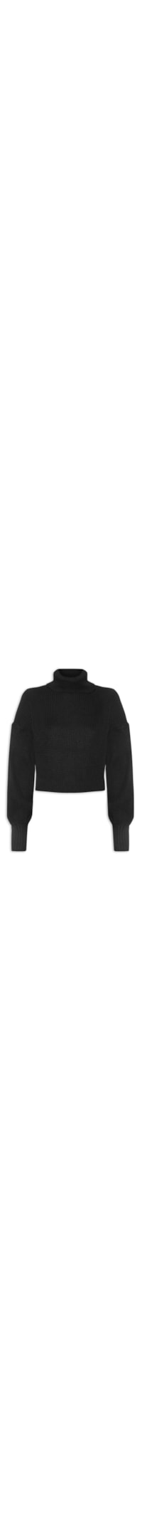 Blusa Feminina Tricot Gola Alta - Preto