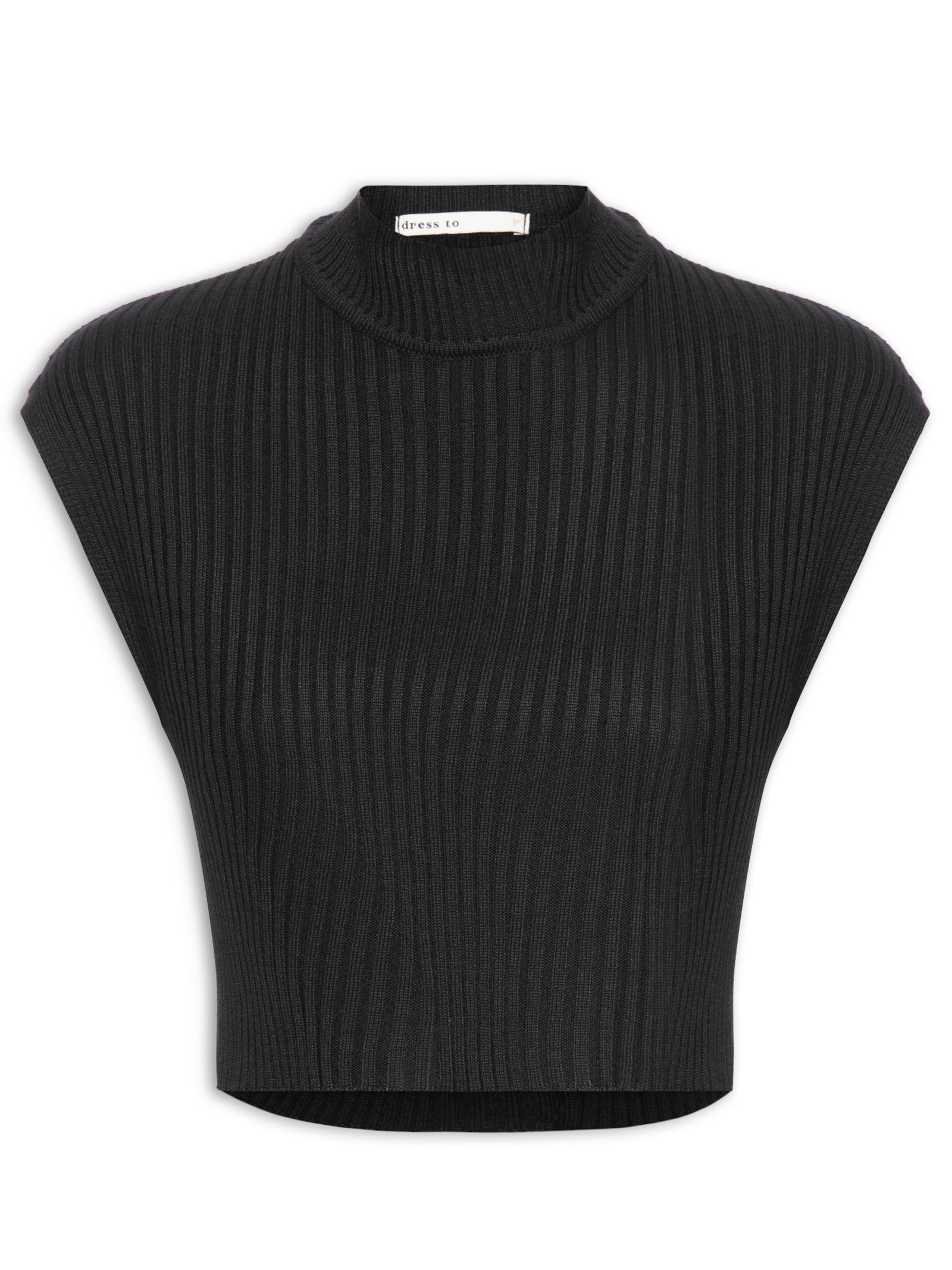 Blusa Feminina Tricot Gola Alta Preto Dress To