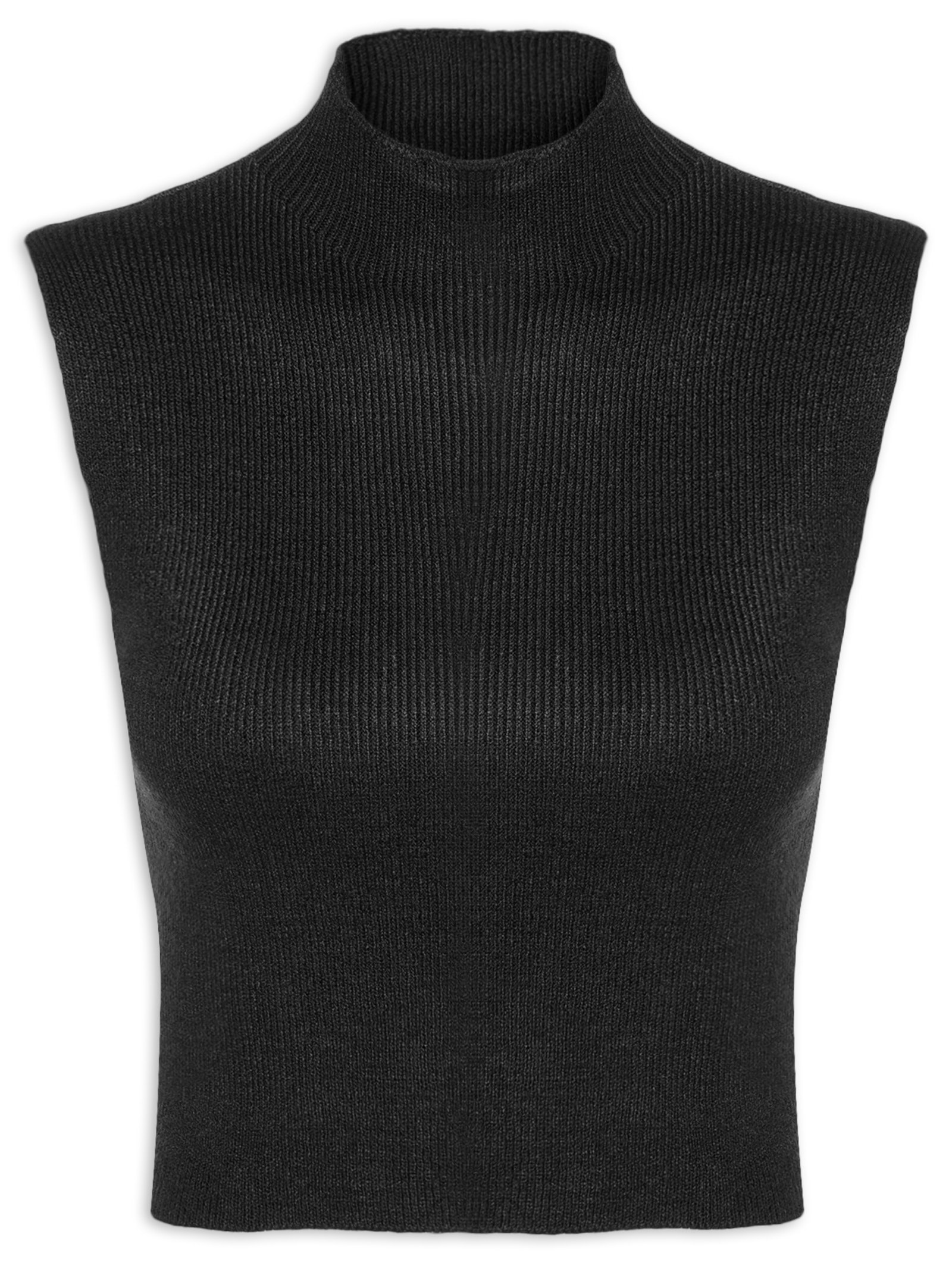 Blusa Feminina Tricot Gola Alta Preto Dress To