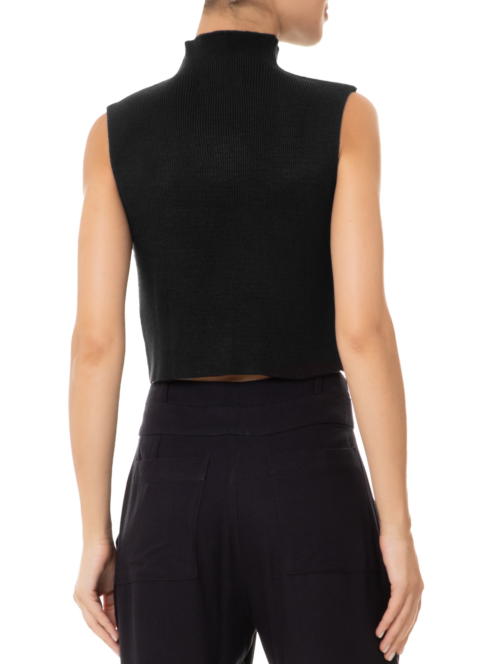 Blusa Feminina Tricot Gola Alta Preto Dress To