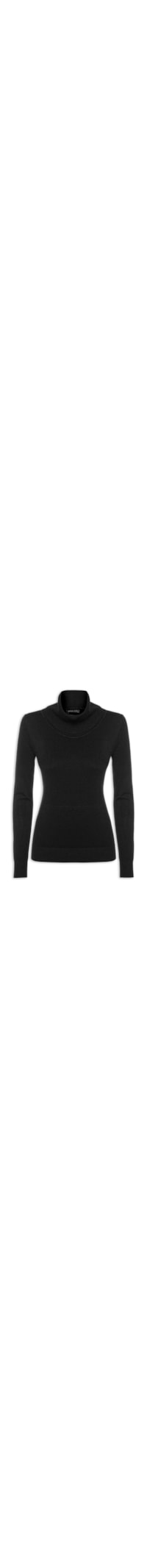 Blusa Feminina Tricot Gola Alta - Preto