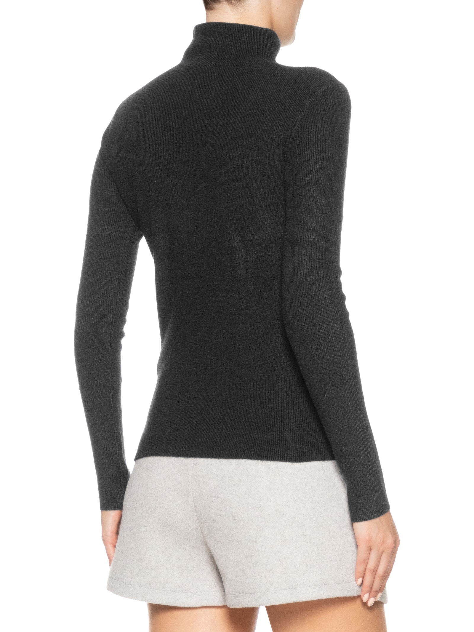 Blusa Feminina Tricot Gola Alta Preto Market 33