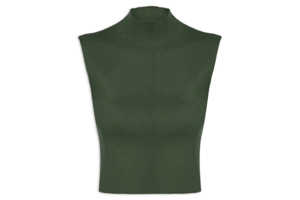 Blusa Feminina Tricot Gola Alta - Verde
