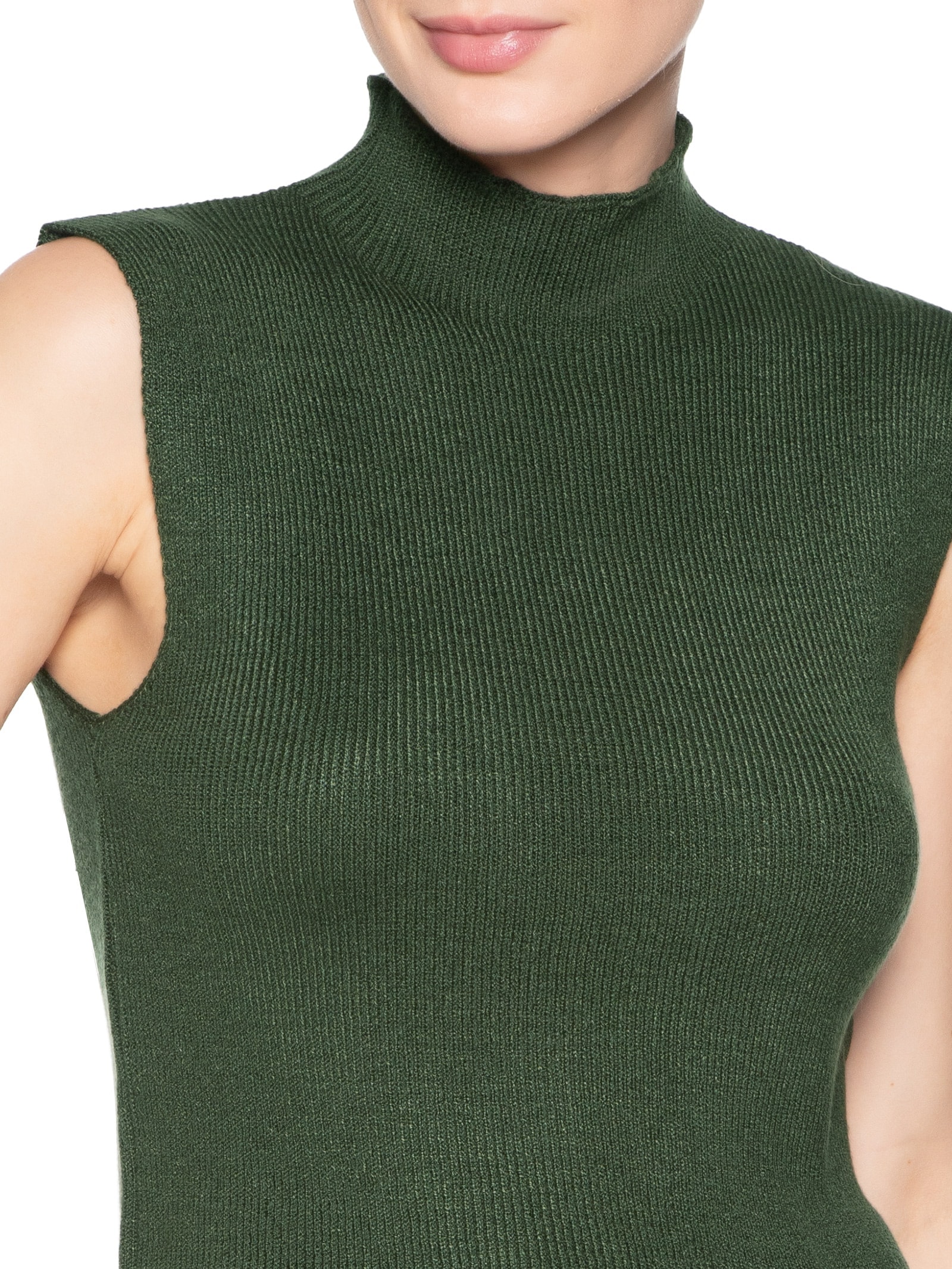 Blusa Feminina Tricot Gola Alta Verde Dress To