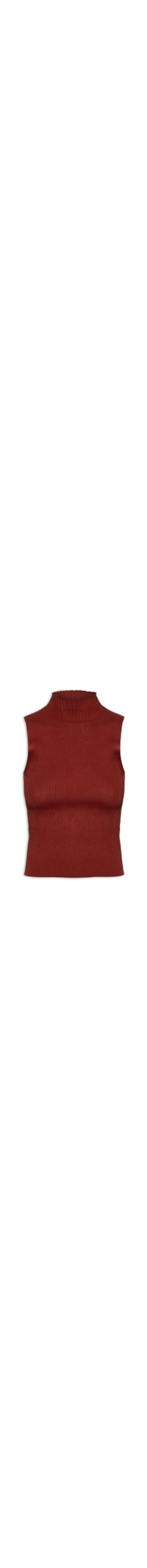 Blusa Feminina Tricot Gola Alta - Vermelho