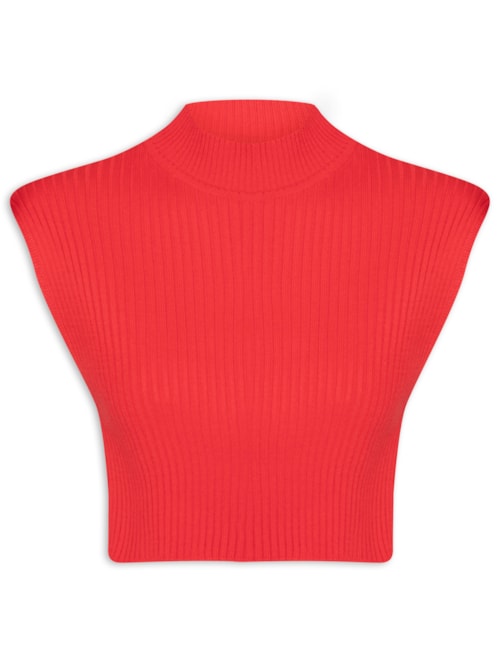 Blusa Feminina Tricot Gola Alta – Vermelho