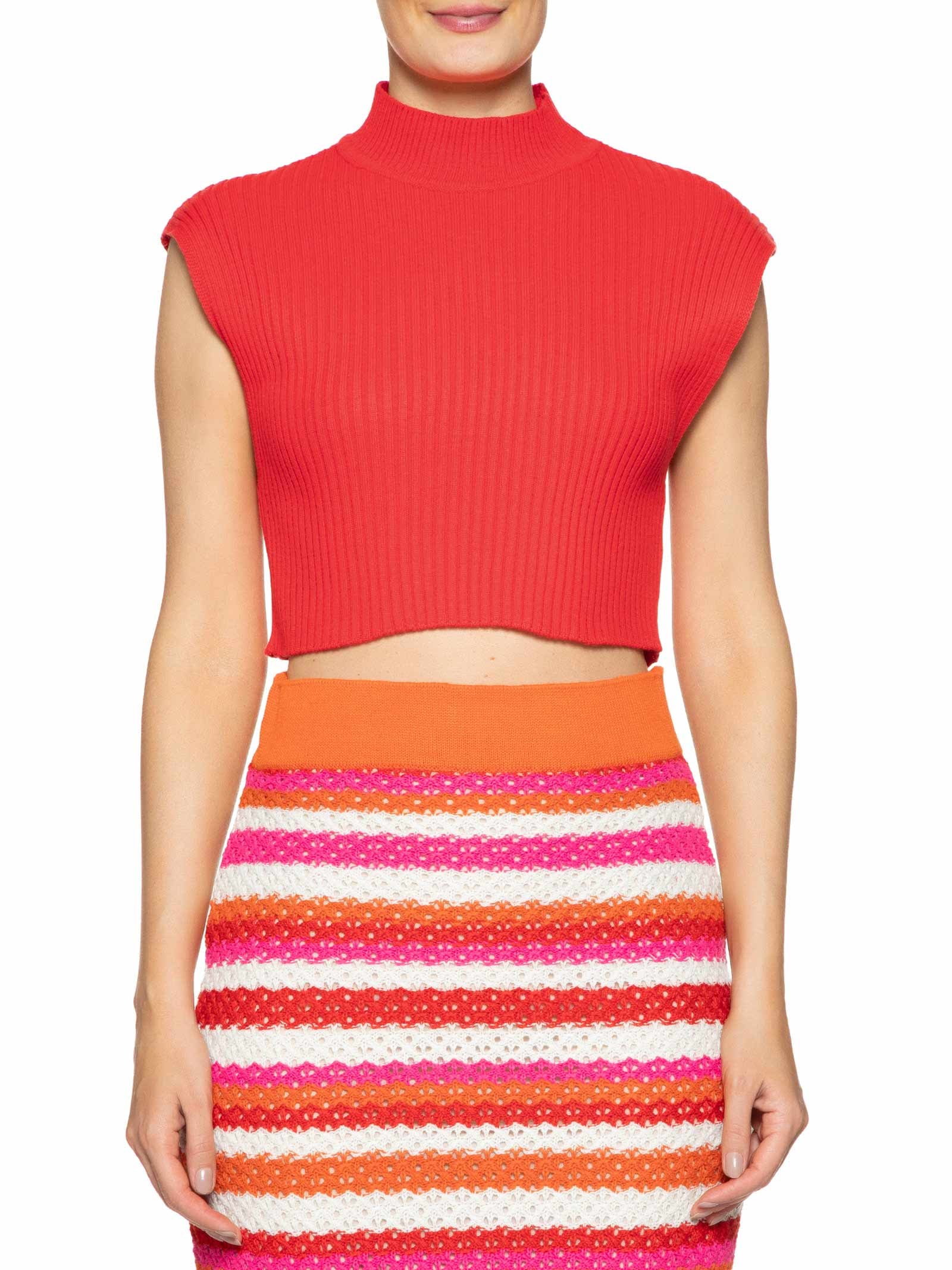 Blusa Feminina Tricot Gola Alta Vermelho  Dress To