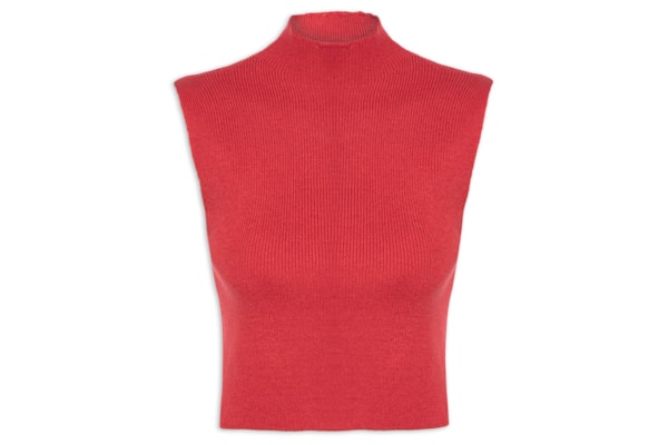 Blusa Feminina Tricot Gola Alta - Vermelho