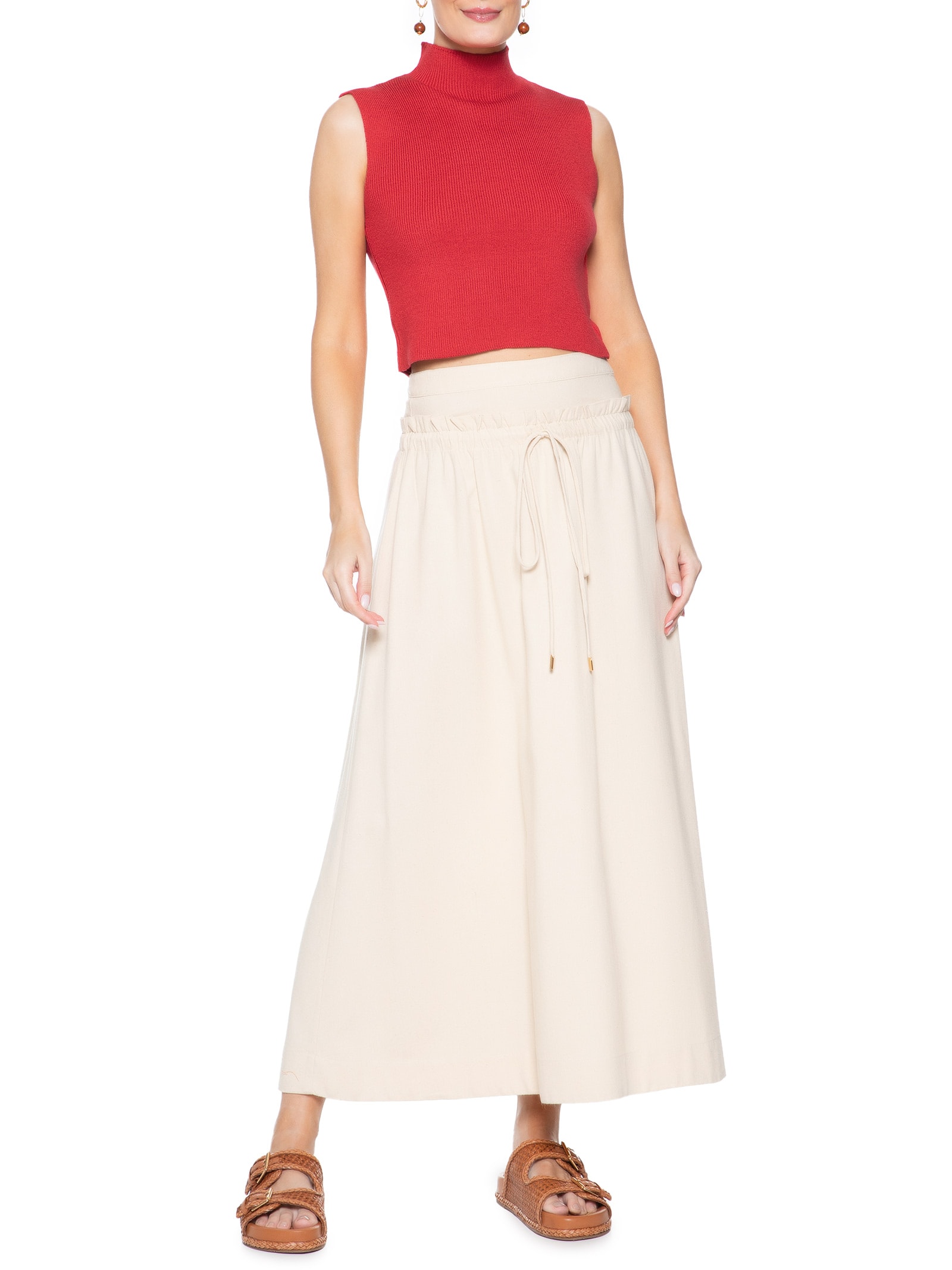 Blusa Feminina Tricot Gola Alta Vermelho Dress To