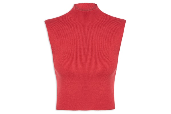 Blusa Feminina Tricot Gola Alta - Vermelho
