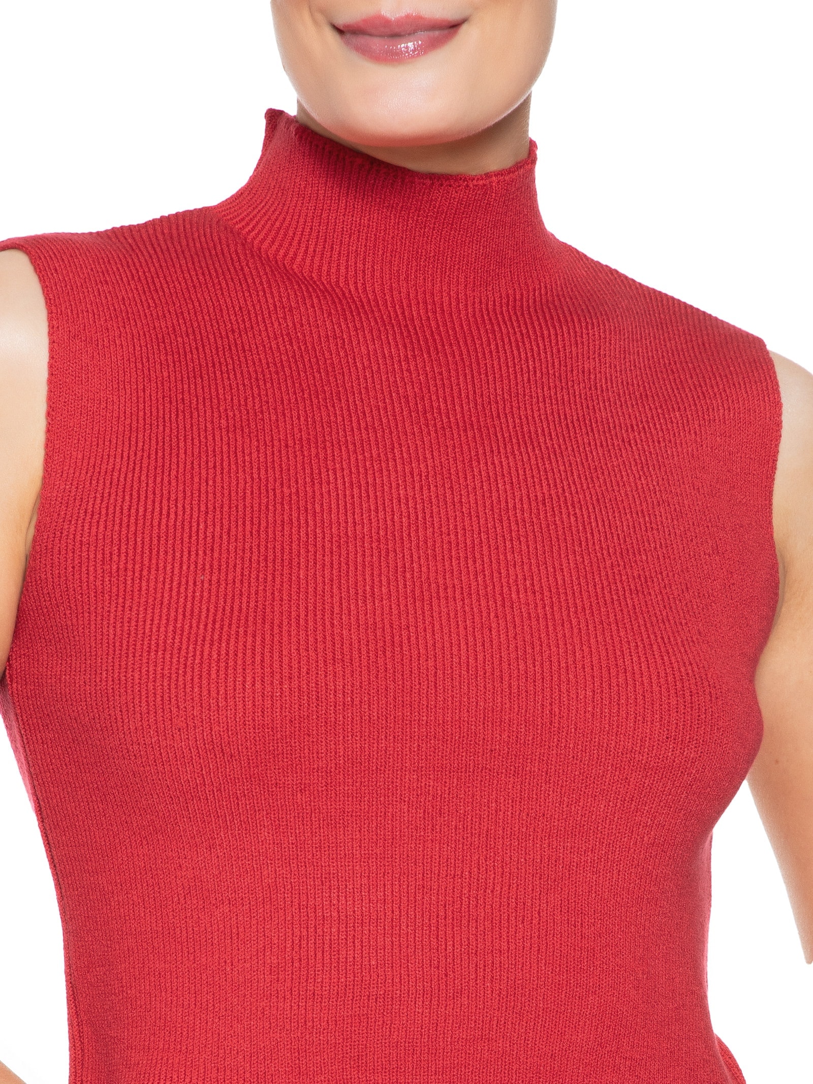Blusa Feminina Tricot Gola Alta Vermelho Dress To