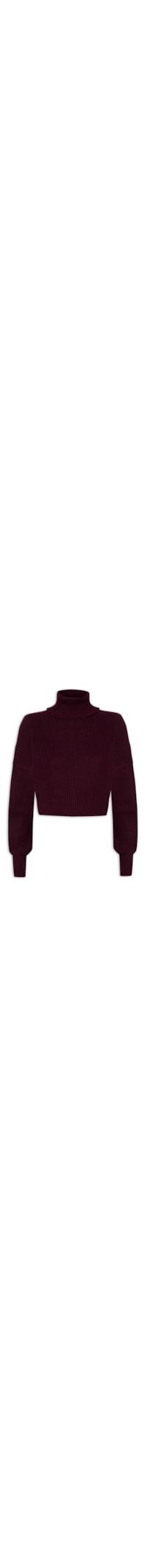 Blusa Feminina Tricot Gola Alta - Vinho
