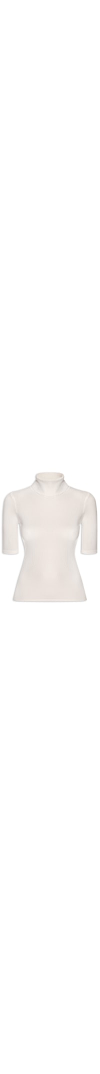 Blusa Feminina Tricot Gola Alta – Branco