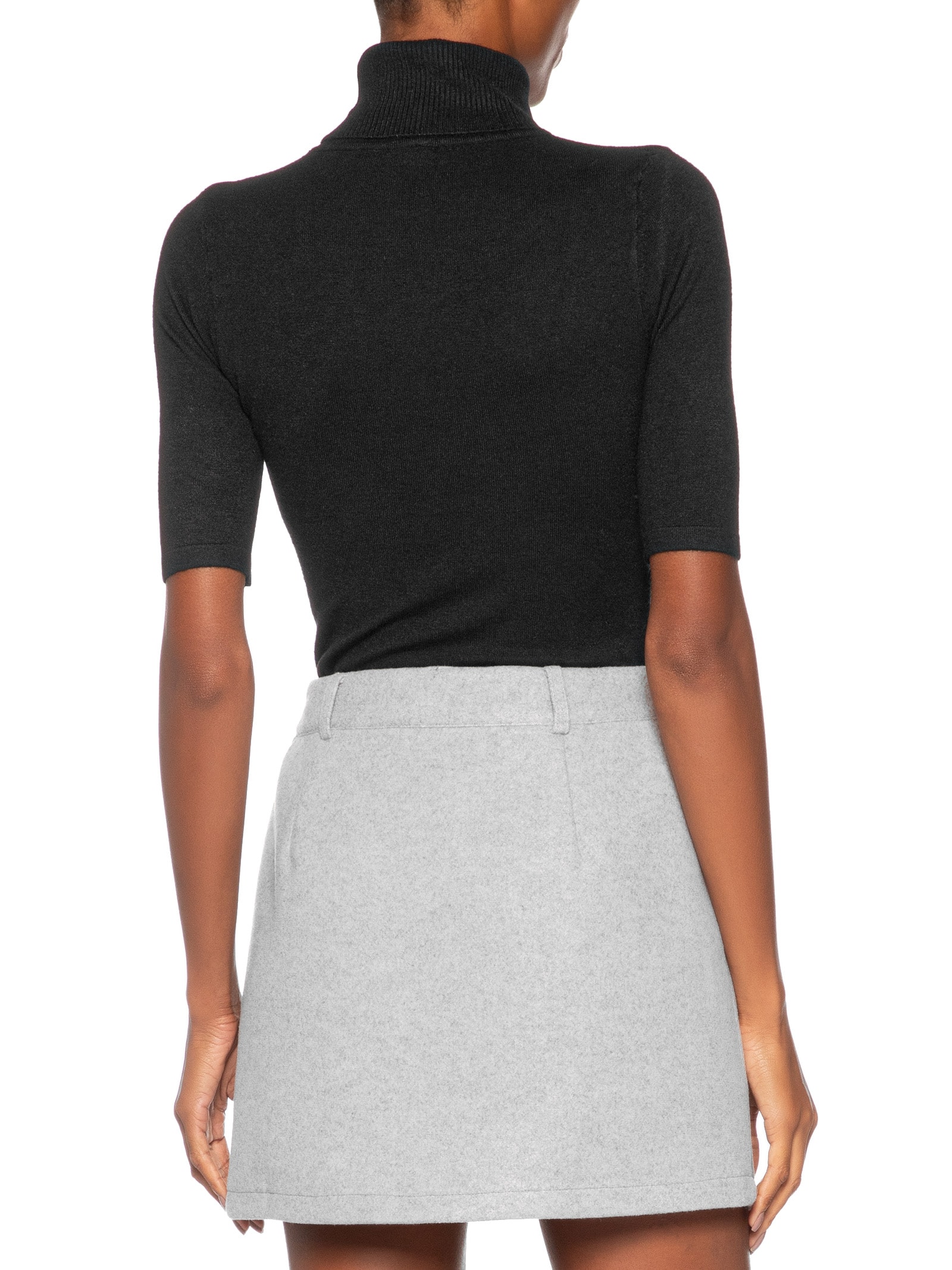 Blusa Feminina Tricot Gola Alta – Preto Basiq