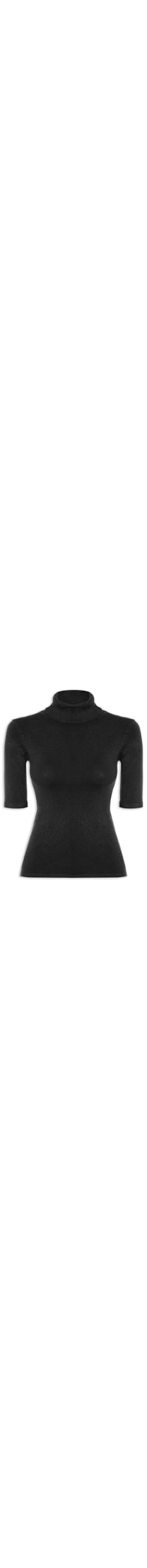 Blusa Feminina Tricot Gola Alta – Preto