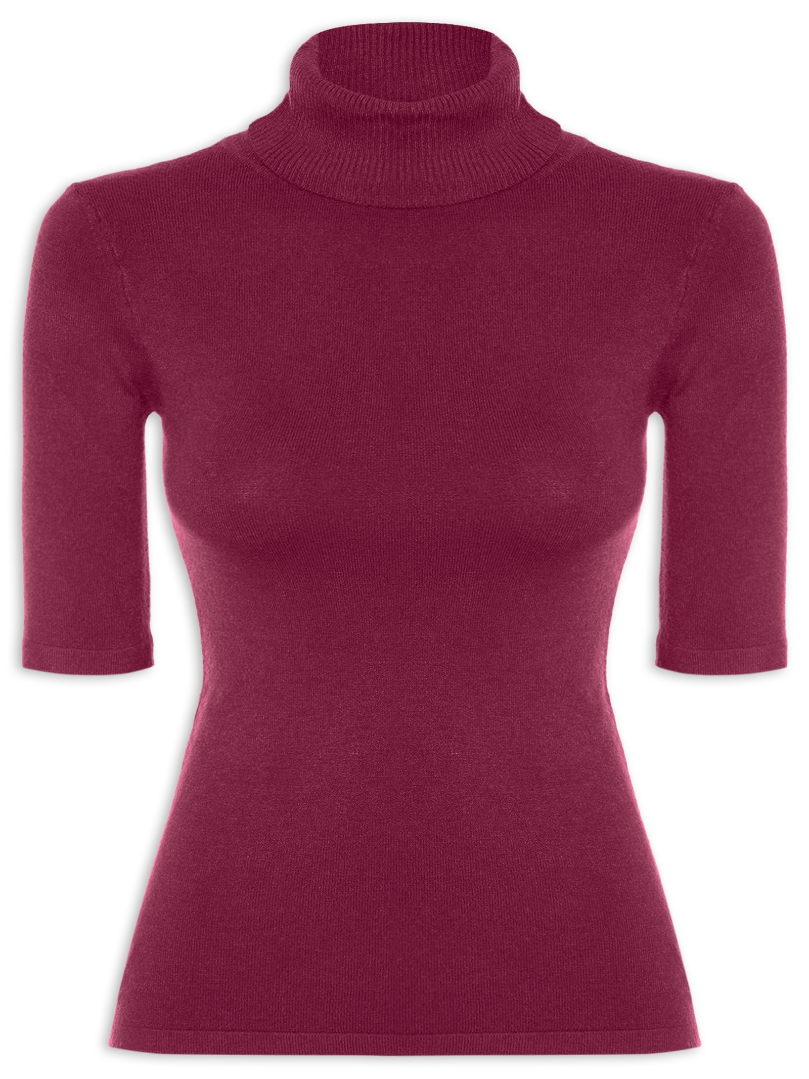 Blusa Feminina Tricot Gola Alta – Vermelho Basiq