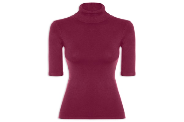 Blusa Feminina Tricot Gola Alta – Vermelho
