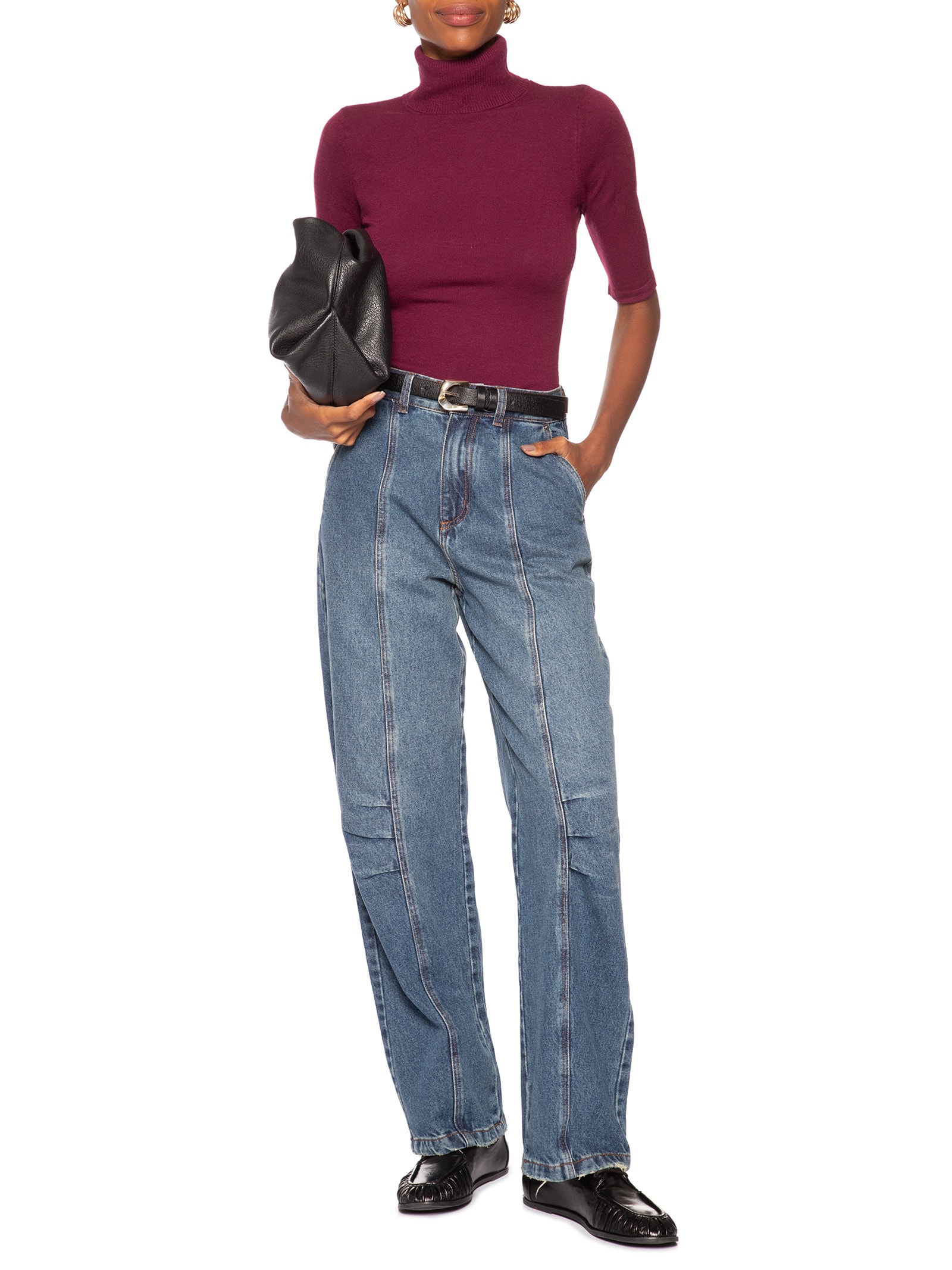 Blusa Feminina Tricot Gola Alta – Vermelho Basiq