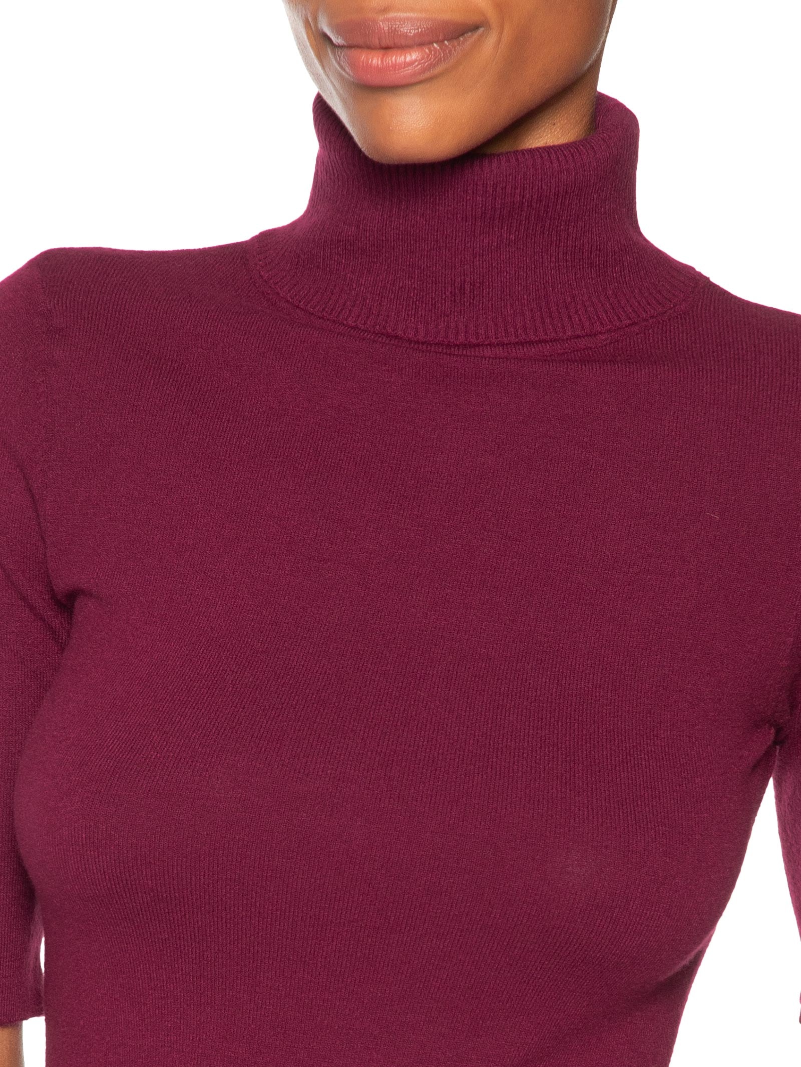 Blusa Feminina Tricot Gola Alta – Vermelho Basiq