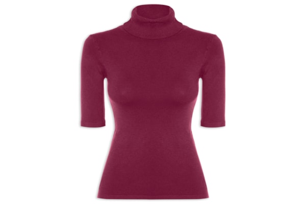 Blusa Feminina Tricot Gola Alta – Vermelho