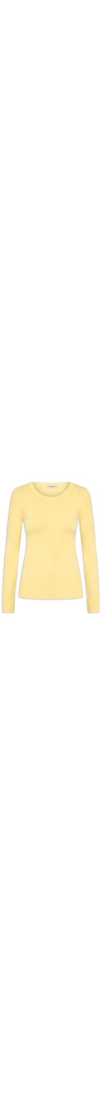 Blusa Feminina Tricot Gola Careca - Amarelo