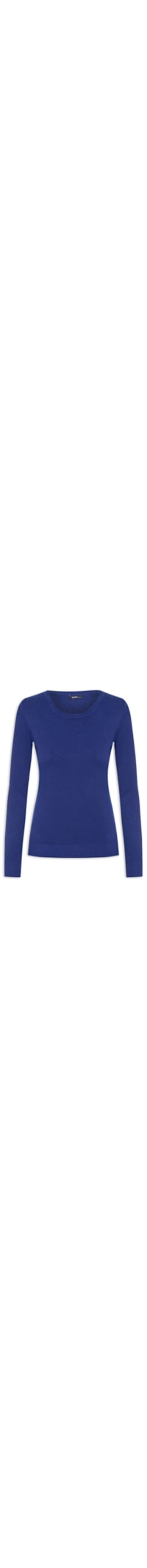 Blusa Feminina Tricot Gola Careca - Azul