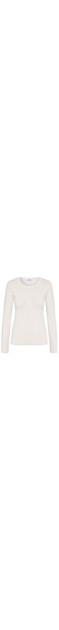 Blusa Feminina Tricot Gola Careca - Off White