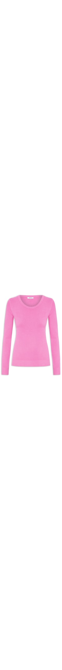 Blusa Feminina Tricot Gola Careca - Rosa