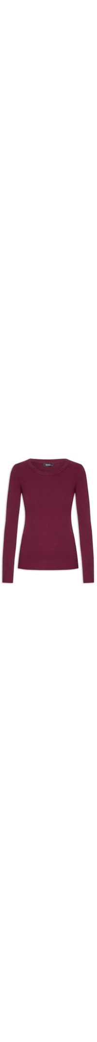 Blusa Feminina Tricot Gola Careca - Vermelho