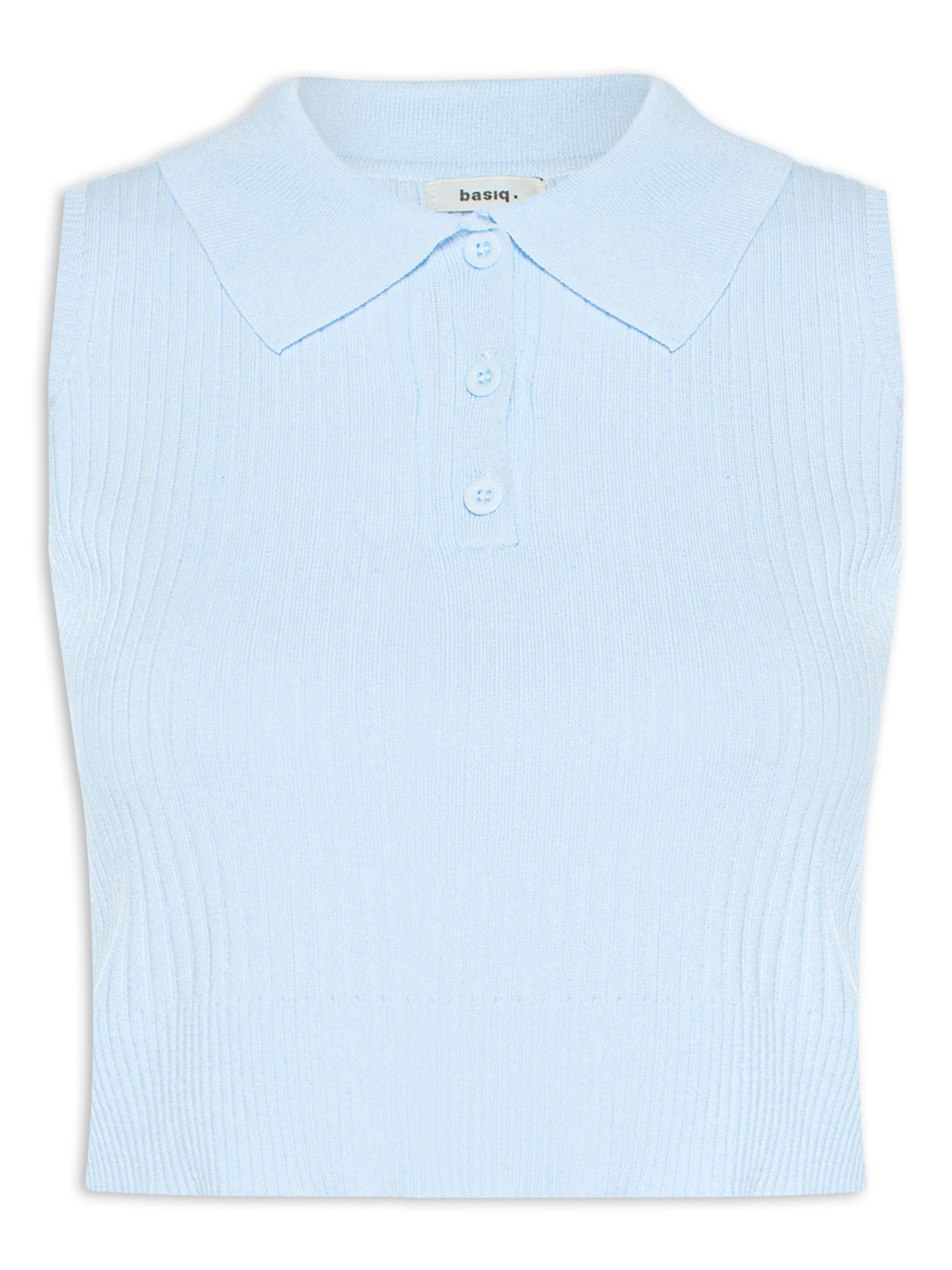 Blusa Feminina Tricot Gola Esporte Azul Basiq
