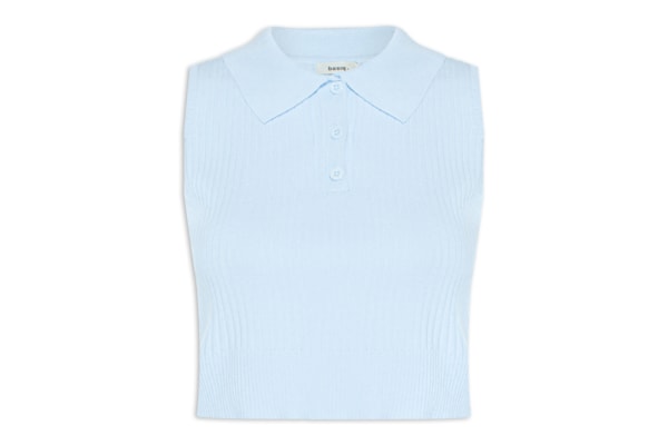 Blusa Feminina Tricot Gola Esporte - Azul