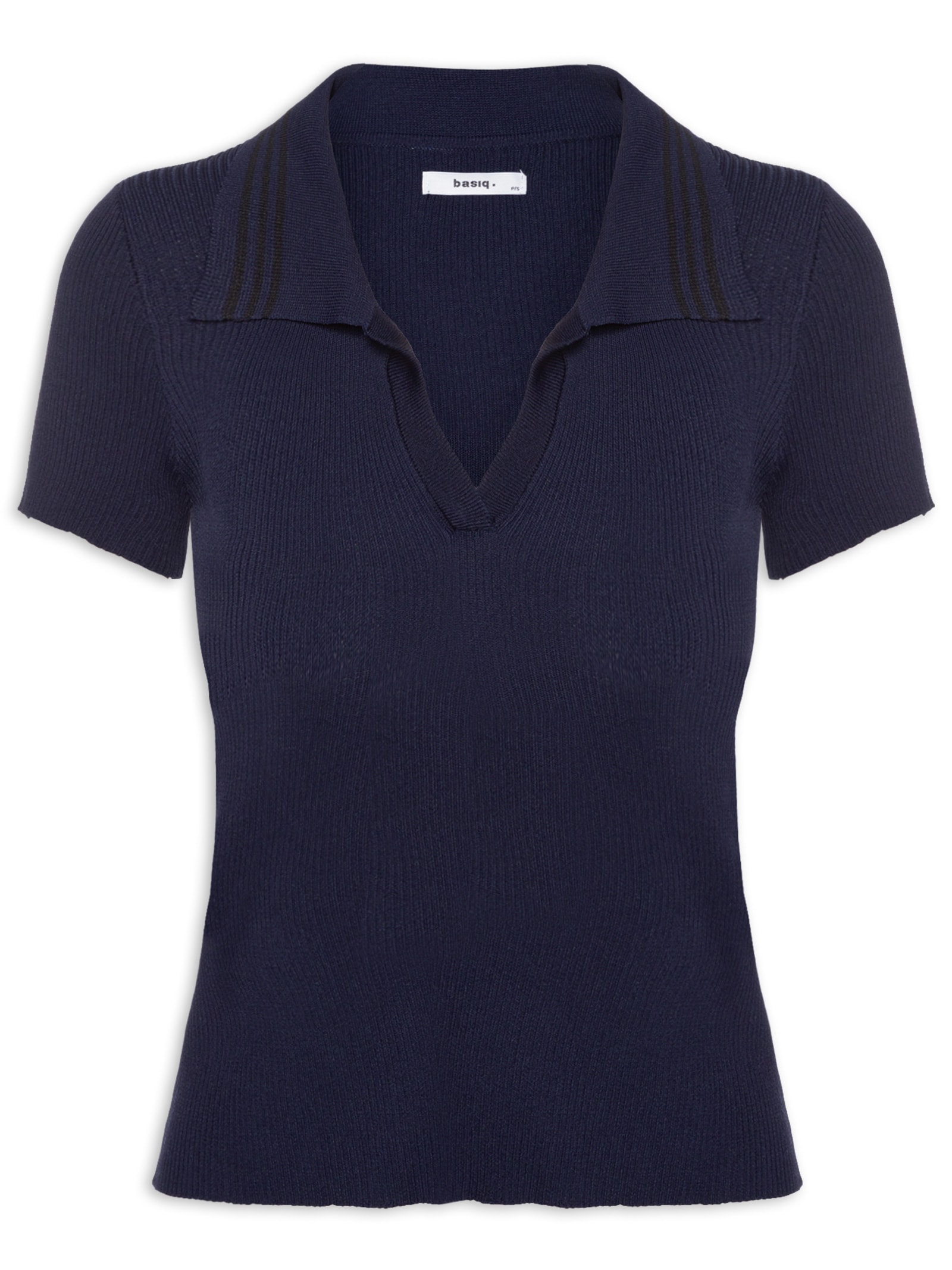 Blusa Feminina Tricot Gola Esporte Azul Basiq