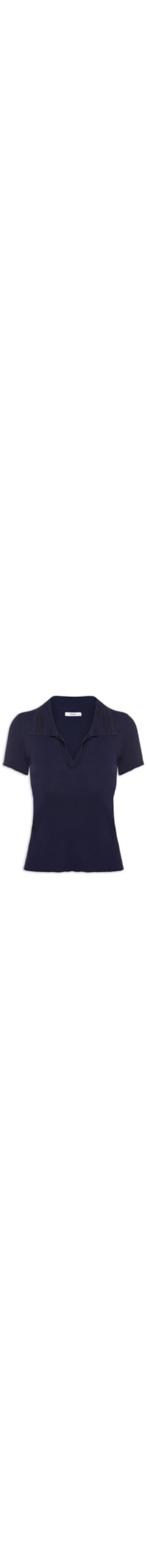 Blusa Feminina Tricot Gola Esporte - Azul