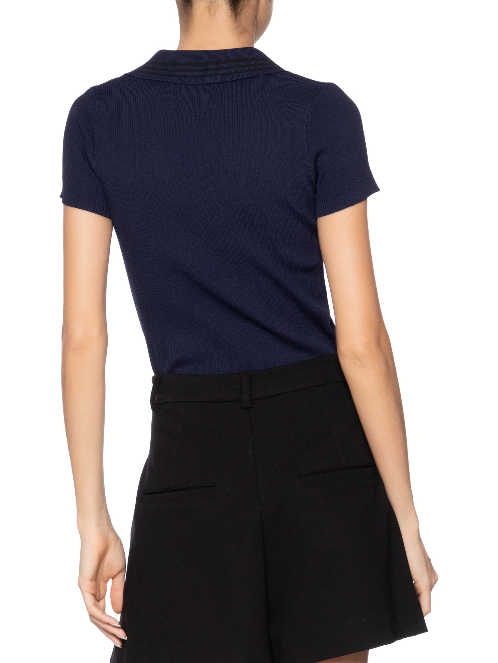 Blusa Feminina Tricot Gola Esporte Azul Basiq